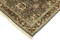 handmade Transitional Snakehead Black Green Hand Knotted RECTANGLE 100% WOOL area rug 4x6
