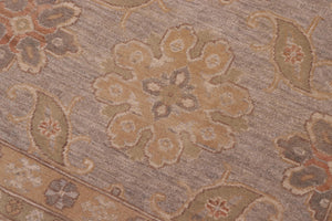 handmade Transitional Kafkaz Gray Beige Hand Knotted RECTANGLE 100% WOOL area rug 10' x 14'