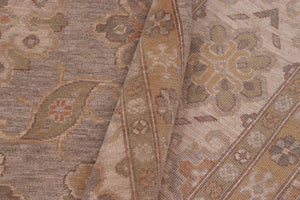 handmade Transitional Kafkaz Gray Beige Hand Knotted RECTANGLE 100% WOOL area rug 10' x 14'