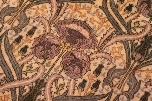 handmade Transitional Hamjolie Gold Lt. Green Hand Knotted RECTANGLE 100% WOOL area rug 9x12