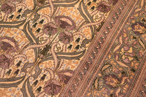 handmade Transitional Hamjolie Gold Lt. Green Hand Knotted RECTANGLE 100% WOOL area rug 9x12