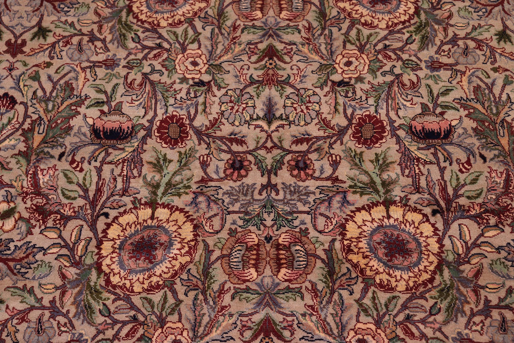 handmade Transitional Rosheen Taupe Pink Hand Knotted RECTANGLE 100% WOOL area rug 9x13