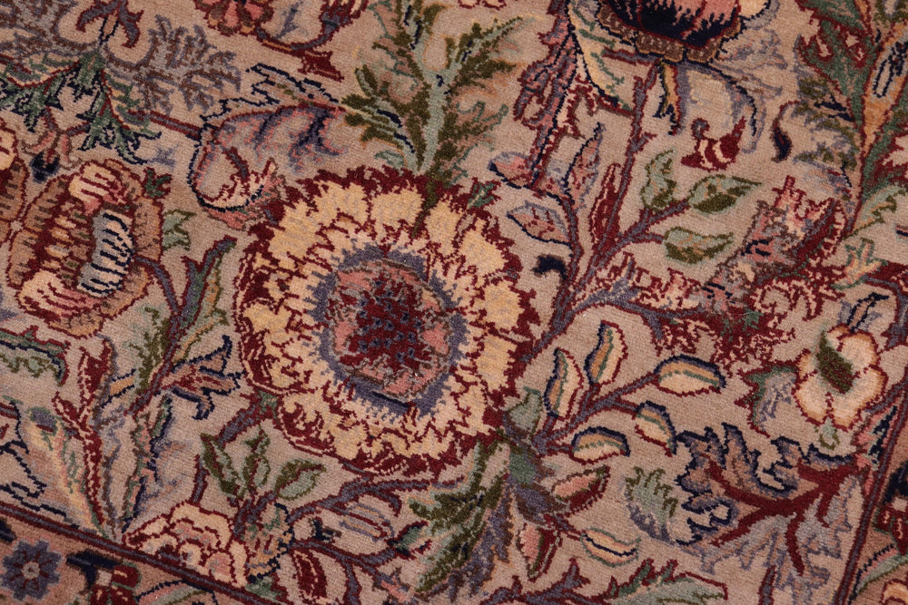 handmade Transitional Rosheen Taupe Pink Hand Knotted RECTANGLE 100% WOOL area rug 9x13