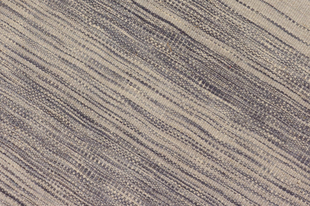 handmade Modern Kilim Gray Gray Hand-Woven RECTANGLE 100% WOOL area rug 6' x 8'