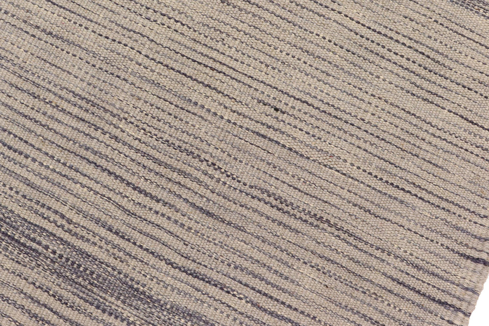 handmade Modern Kilim Gray Gray Hand-Woven RECTANGLE 100% WOOL area rug 6' x 8'
