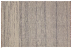 handmade Modern Kilim Gray Gray Hand-Woven RECTANGLE 100% WOOL area rug 6' x 8'