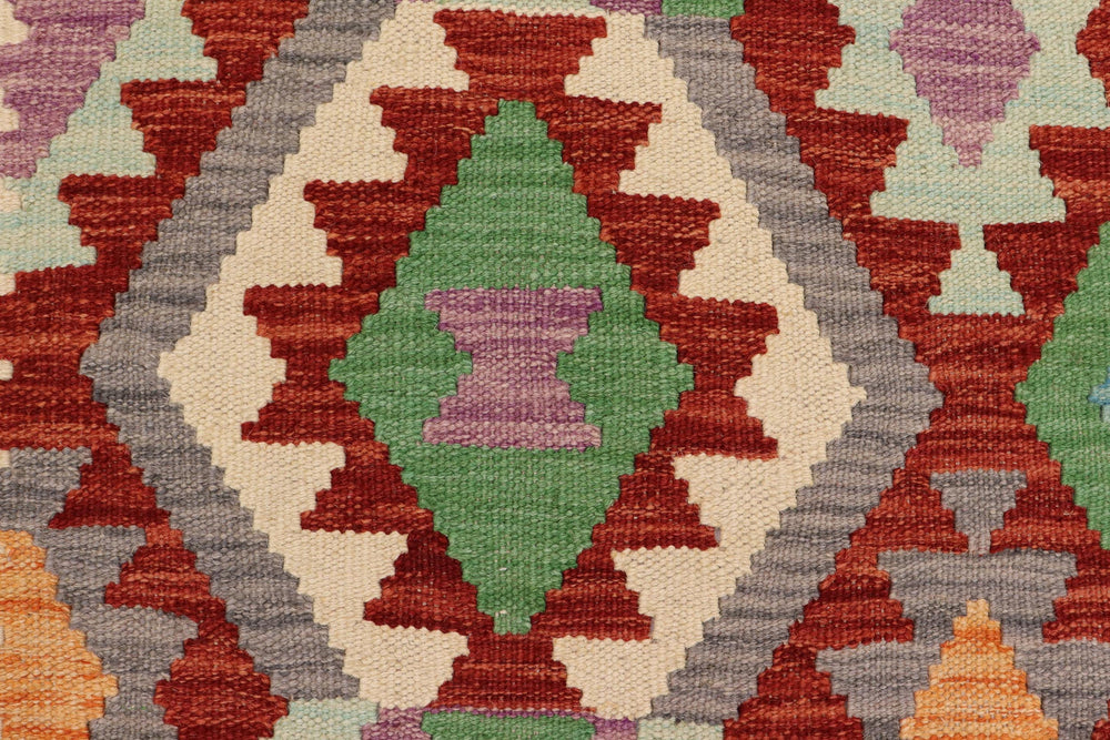 handmade Geometric Kilim Rust Beige Hand-Woven RECTANGLE 100% WOOL area rug 5x6