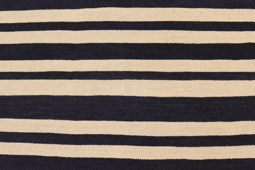 handmade Modern Kilim Beige Black Hand-Woven RECTANGLE 100% WOOL area rug 6' x 8'