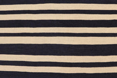 handmade Modern Kilim Beige Black Hand-Woven RECTANGLE 100% WOOL area rug 6' x 8'