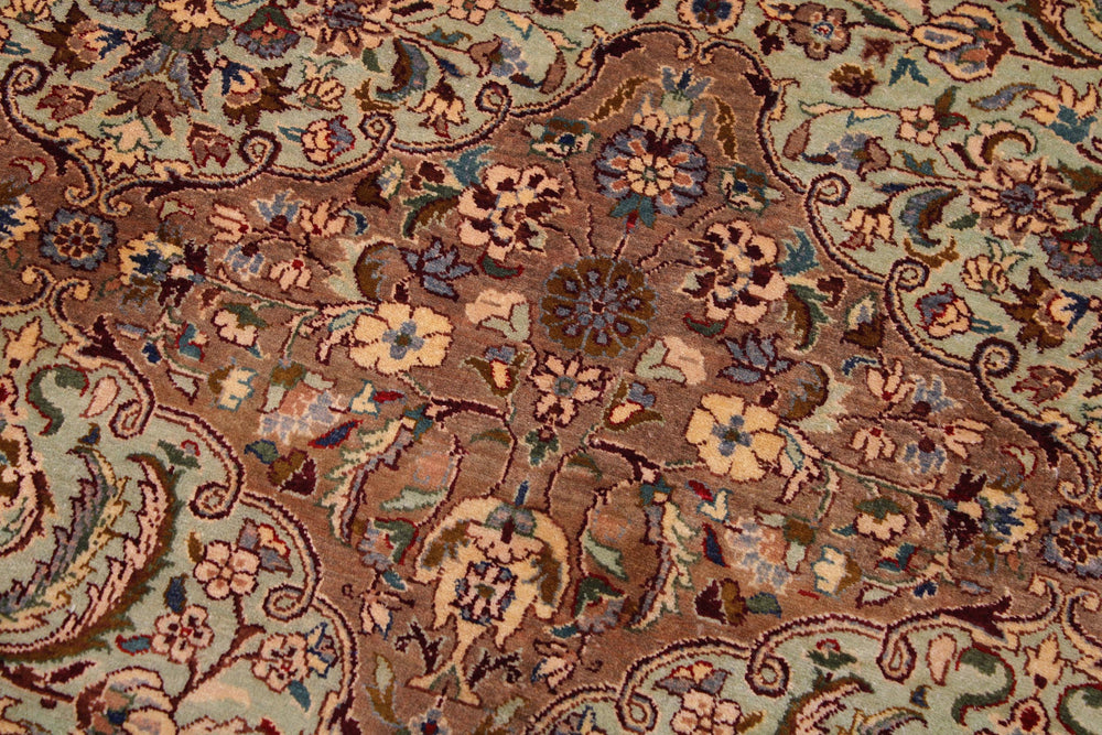 handmade Transitional Usman Lt. Green Tan Hand Knotted RECTANGLE 100% WOOL area rug 9x12