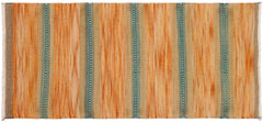 handmade Modern Kilim Orange Blue Hand-Woven RUNNER 100% WOOL area rug 3x7