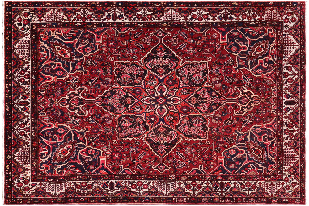 handmade Traditional Heriz Burgundy Beige Hand Knotted RECTANGLE 100% WOOL area rug 10 x 12