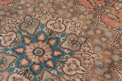 handmade Vintage Kashan Peach Brown Hand Knotted RECTANGLE 100% WOOL area rug 8' x 11'