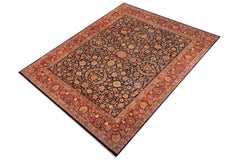 handmade Traditional Dabir Blue Maroon Hand Knotted RECTANGLE 100% WOOL area rug 9x12