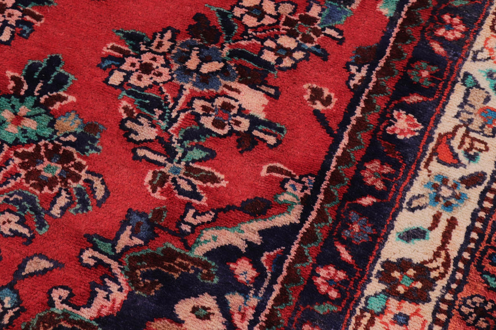 handmade Traditional Kashan Red Beige Hand Knotted RUNNER 100% WOOL area rug 3 x 9