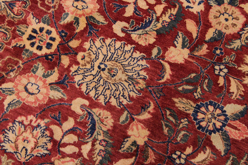handmade Traditional Hussani Red Blue Hand Knotted RECTANGLE 100% WOOL area rug 9x11