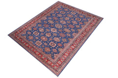 handmade Geometric Super Kazak Blue Red Hand Knotted RECTANGLE 100% WOOL area rug 12' x 16'