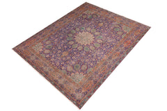 handmade Vintage Sheikh Shaf Blue Rust Hand Knotted RECTANGLE 100% WOOL area rug 10' x 13'