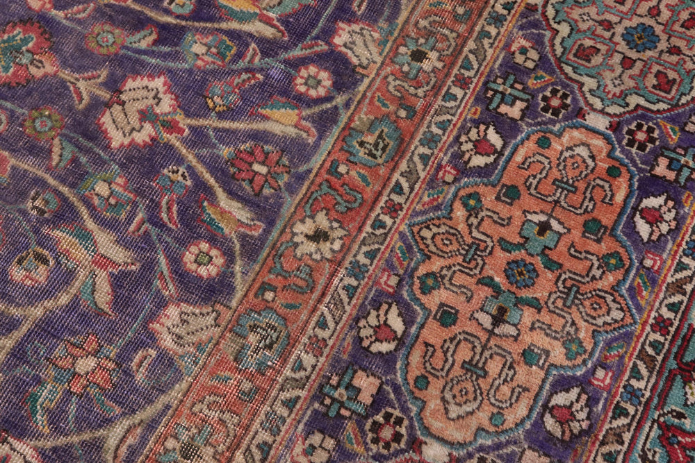 handmade Vintage Sheikh Shaf Blue Rust Hand Knotted RECTANGLE 100% WOOL area rug 10' x 13'