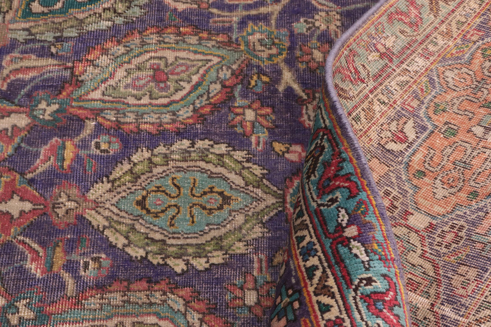 handmade Vintage Sheikh Shaf Blue Rust Hand Knotted RECTANGLE 100% WOOL area rug 10' x 13'