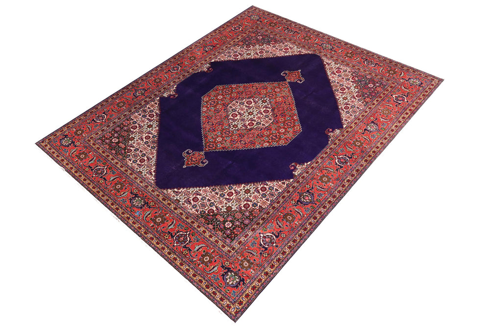 handmade Traditional Tabriz Blue Rust Hand Knotted RECTANGLE 100% WOOL area rug 10 x 13