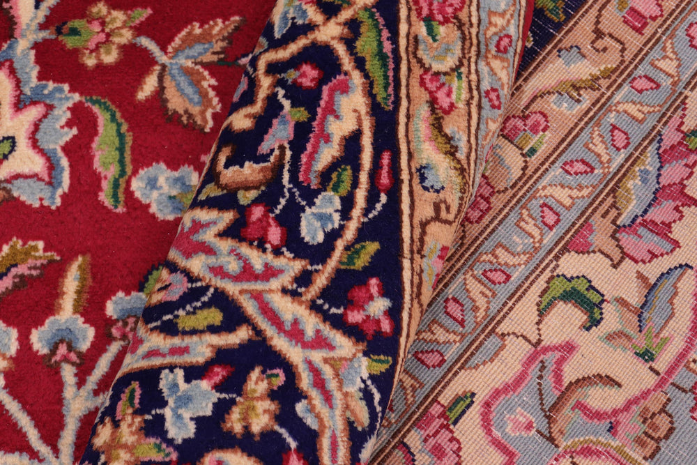 handmade Traditional Kashan Pink Blue Hand Knotted RECTANGLE 100% WOOL area rug 10 x 13