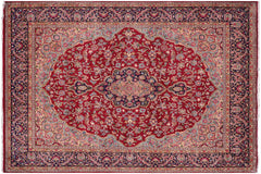 handmade Traditional Kashan Pink Blue Hand Knotted RECTANGLE 100% WOOL area rug 10 x 13