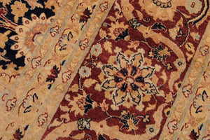 handmade Transitional Tabriz Blue Brown Hand Knotted RECTANGLE 100% WOOL area rug 9x12