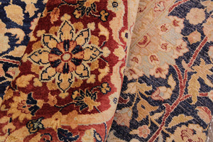 handmade Transitional Tabriz Blue Brown Hand Knotted RECTANGLE 100% WOOL area rug 9x12