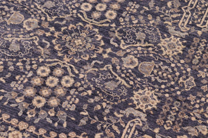 handmade Transitional Kafkaz Gray Beige Hand Knotted RECTANGLE 100% WOOL area rug 8' x 11'