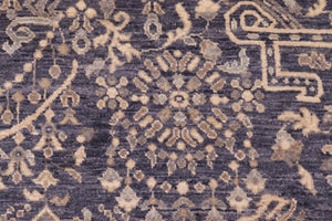 handmade Transitional Kafkaz Gray Beige Hand Knotted RECTANGLE 100% WOOL area rug 8' x 11'