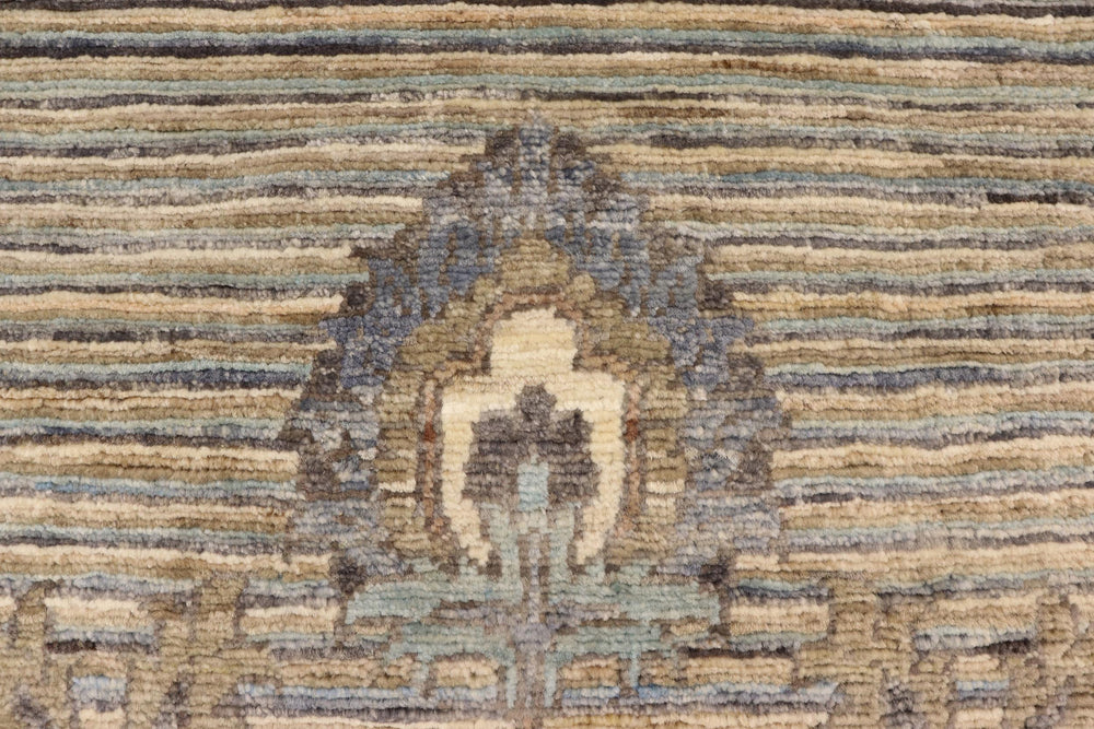 handmade Modern Kafkaz Gray Blue Hand Knotted RECTANGLE 100% WOOL area rug 5' x 7'