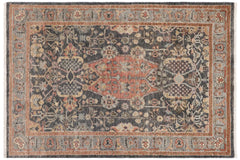 Oriental Ziegler Ryan Gray/Rust Hand Knotted Wool Rug - 4'0'' x 5'9''