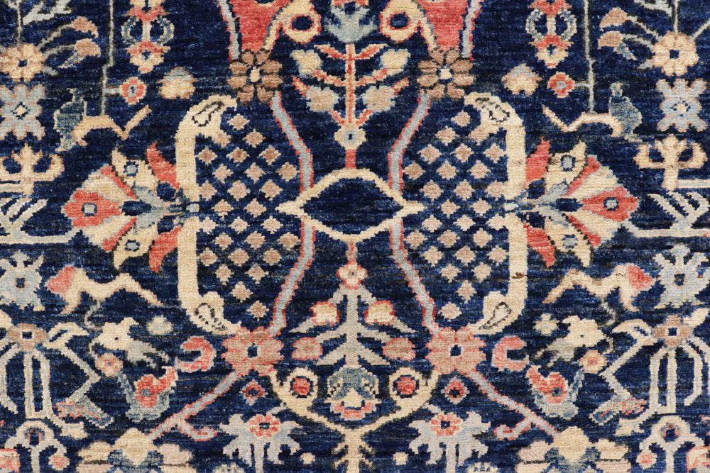 handmade Traditional Kafkaz Blue Brown Hand Knotted RECTANGLE 100% WOOL area rug 4x6
