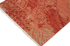 handmade Modern Kafkaz Rust Gray Hand Knotted RECTANGLE 100% WOOL area rug 3' x 5'