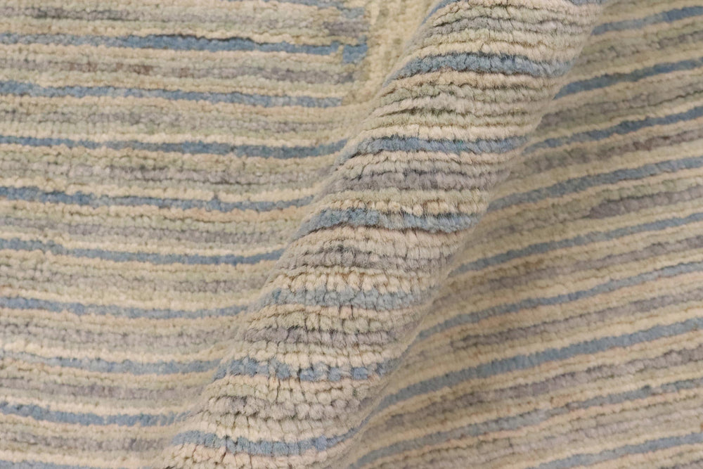 handmade Modern Kafkaz Blue Beige Hand Knotted RECTANGLE 100% WOOL area rug 3' x 5'