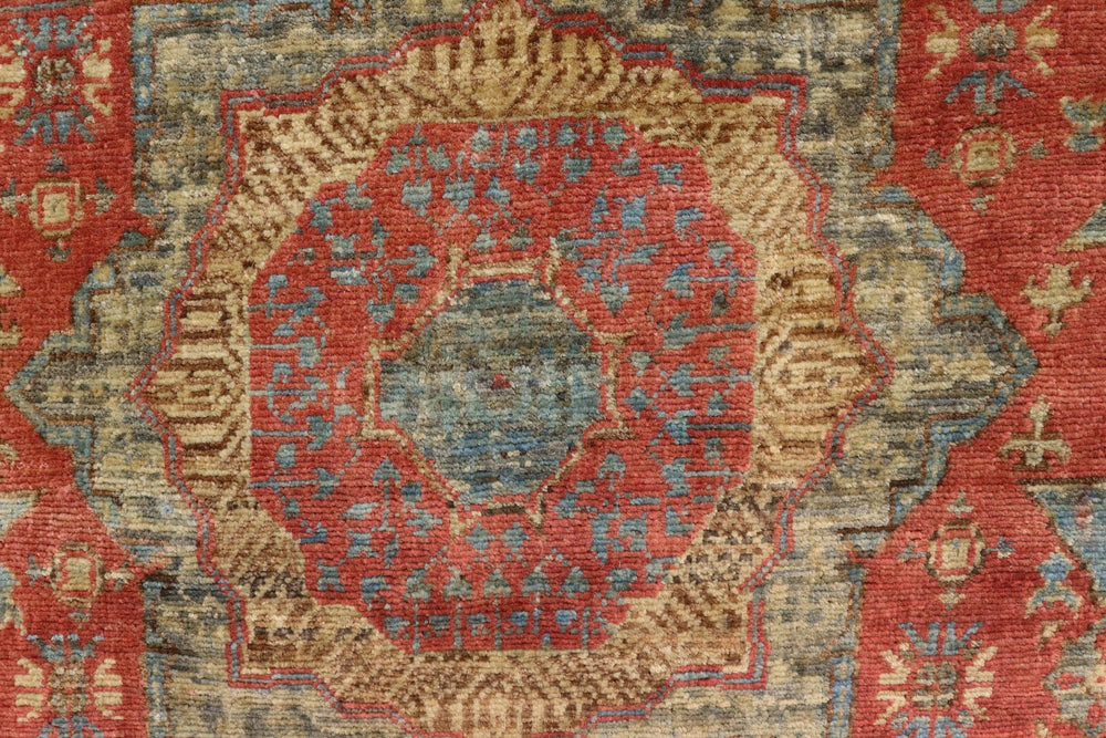 handmade Geometric Mamluk Rust Gray Hand Knotted RECTANGLE 100% WOOL area rug 3 x 5