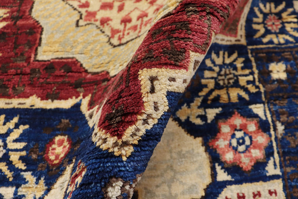 handmade Geometric Mamluk Blue Red Hand Knotted RECTANGLE 100% WOOL area rug 2 x 3