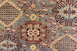 handmade Transitional Kafkaz Gray Red Hand Knotted RECTANGLE 100% WOOL area rug 5' x 6'