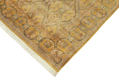 handmade Transitional Tabriz Gold Green Hand Knotted RECTANGLE 100% WOOL area rug 6x9