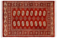 handmade Geometric Bokhara Rust Gray Hand Knotted RECTANGLE 100% WOOL area rug 3X5