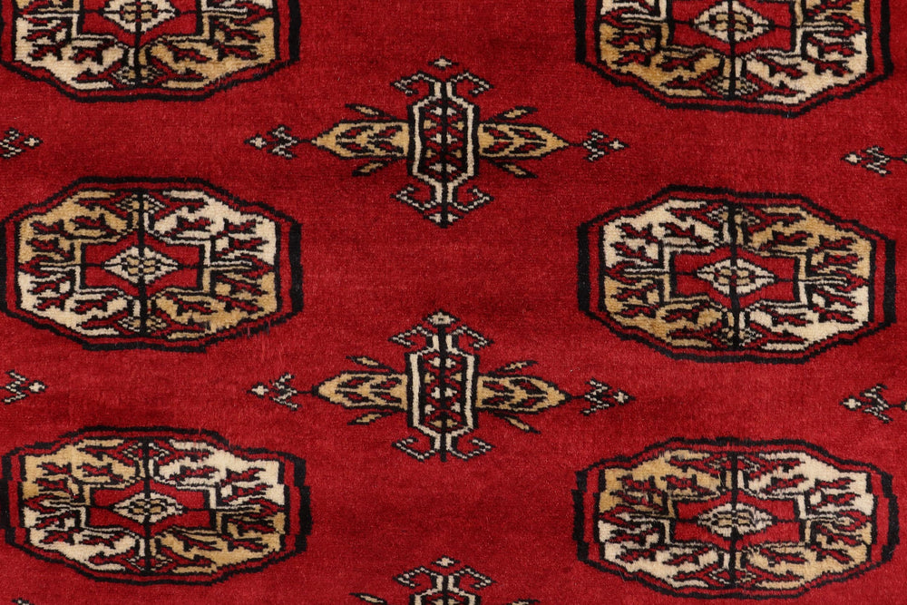 handmade Geometric Bokhara Red Beige Hand Knotted RECTANGLE 100% WOOL area rug 4X6
