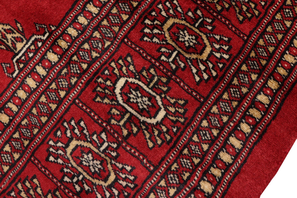 handmade Geometric Bokhara Red Beige Hand Knotted RECTANGLE 100% WOOL area rug 4X6