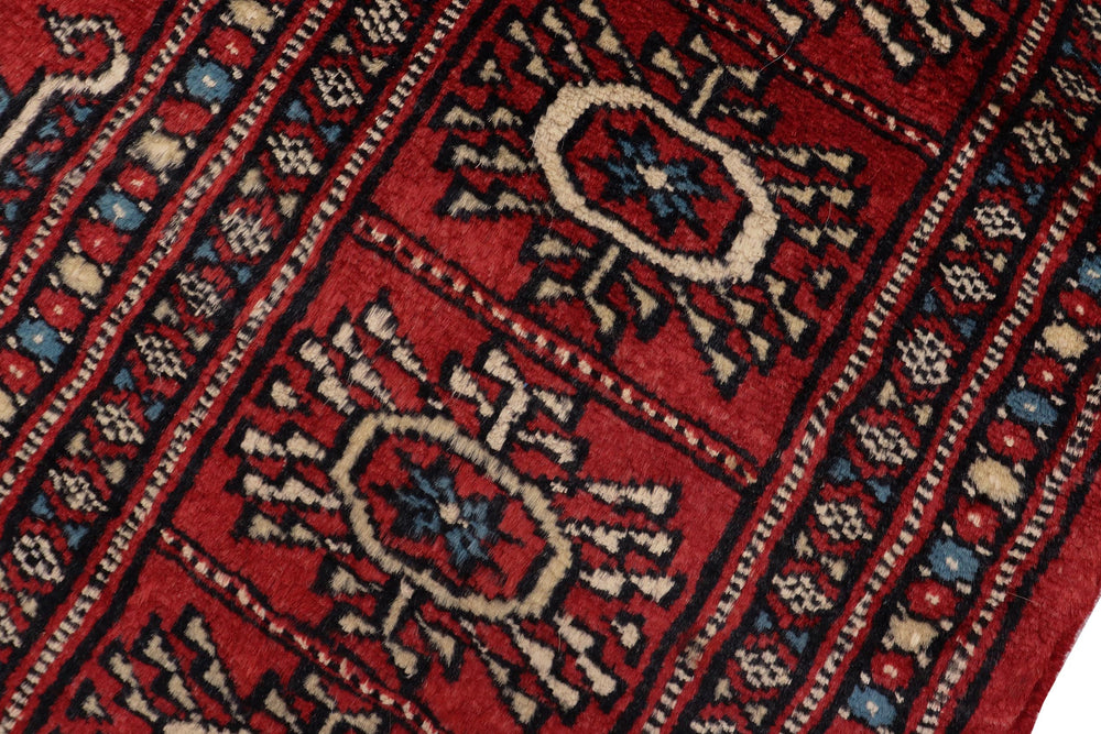handmade Geometric Bokhara Red Blue Hand Knotted RECTANGLE 100% WOOL area rug 4X6