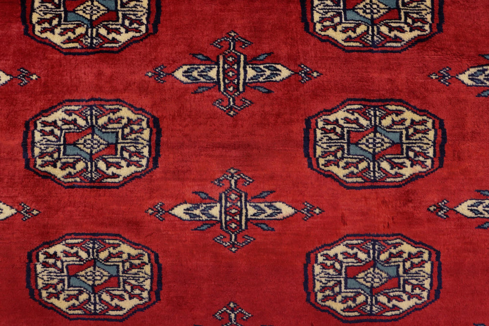 handmade Geometric Bokhara Red Blue Hand Knotted RECTANGLE 100% WOOL area rug 4X6