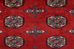 handmade Geometric Bokhara Red Blue Hand Knotted RECTANGLE 100% WOOL area rug 4X6