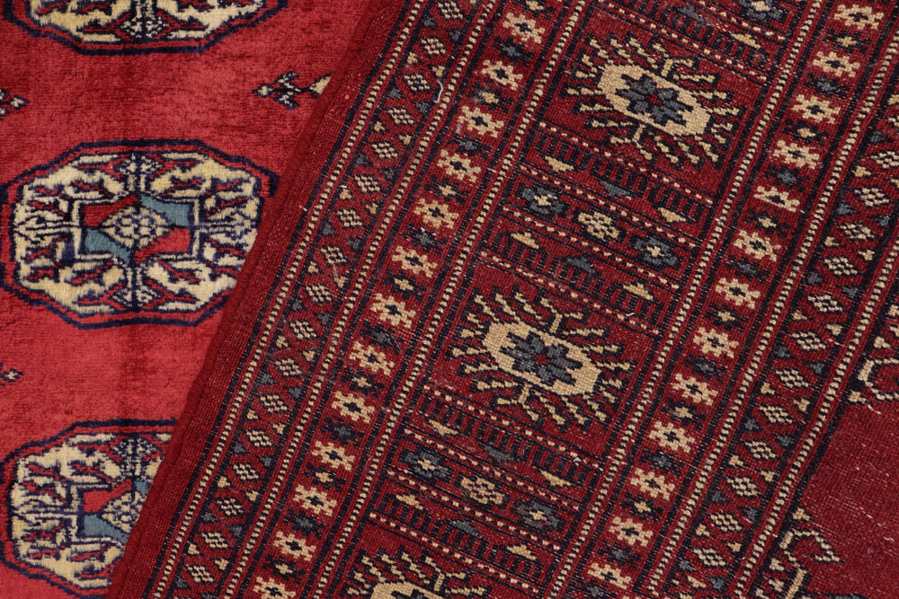 handmade Geometric Bokhara Red Blue Hand Knotted RECTANGLE 100% WOOL area rug 4X6