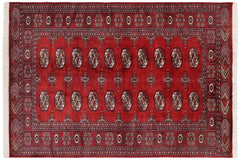 handmade Geometric Bokhara Red Rust Hand Knotted RECTANGLE 100% WOOL area rug 4X6