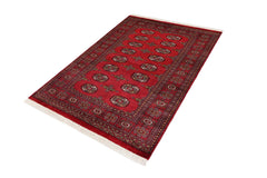 handmade Geometric Bokhara Red Beige Hand Knotted RECTANGLE 100% WOOL area rug 4X6