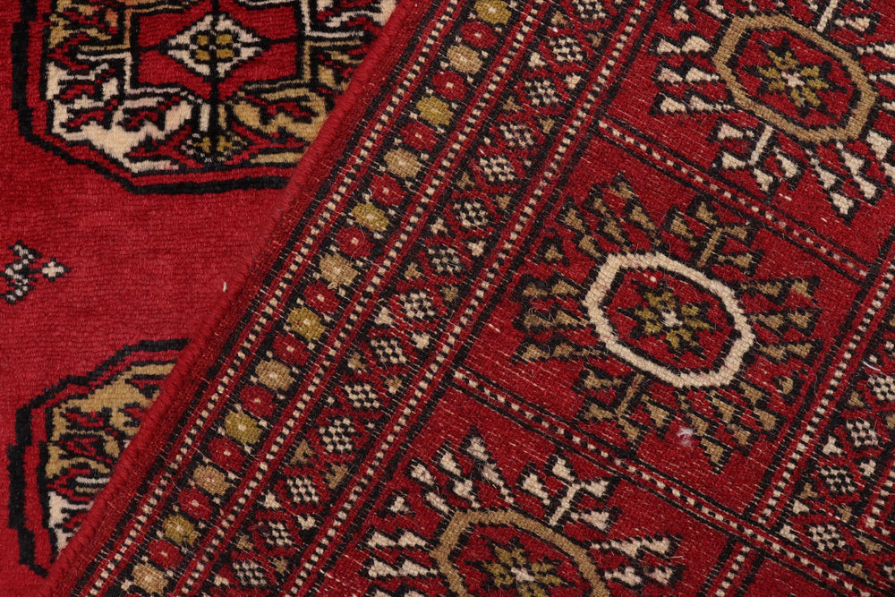 handmade Geometric Bokhara Red Beige Hand Knotted RECTANGLE 100% WOOL area rug 4X6